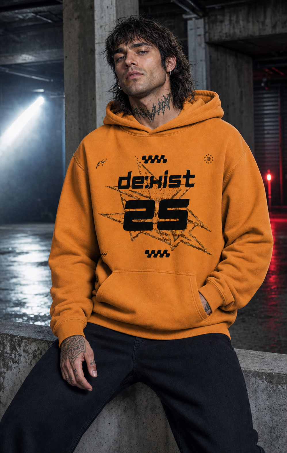 DX:25 / Electric Orange Graphic Hoodie