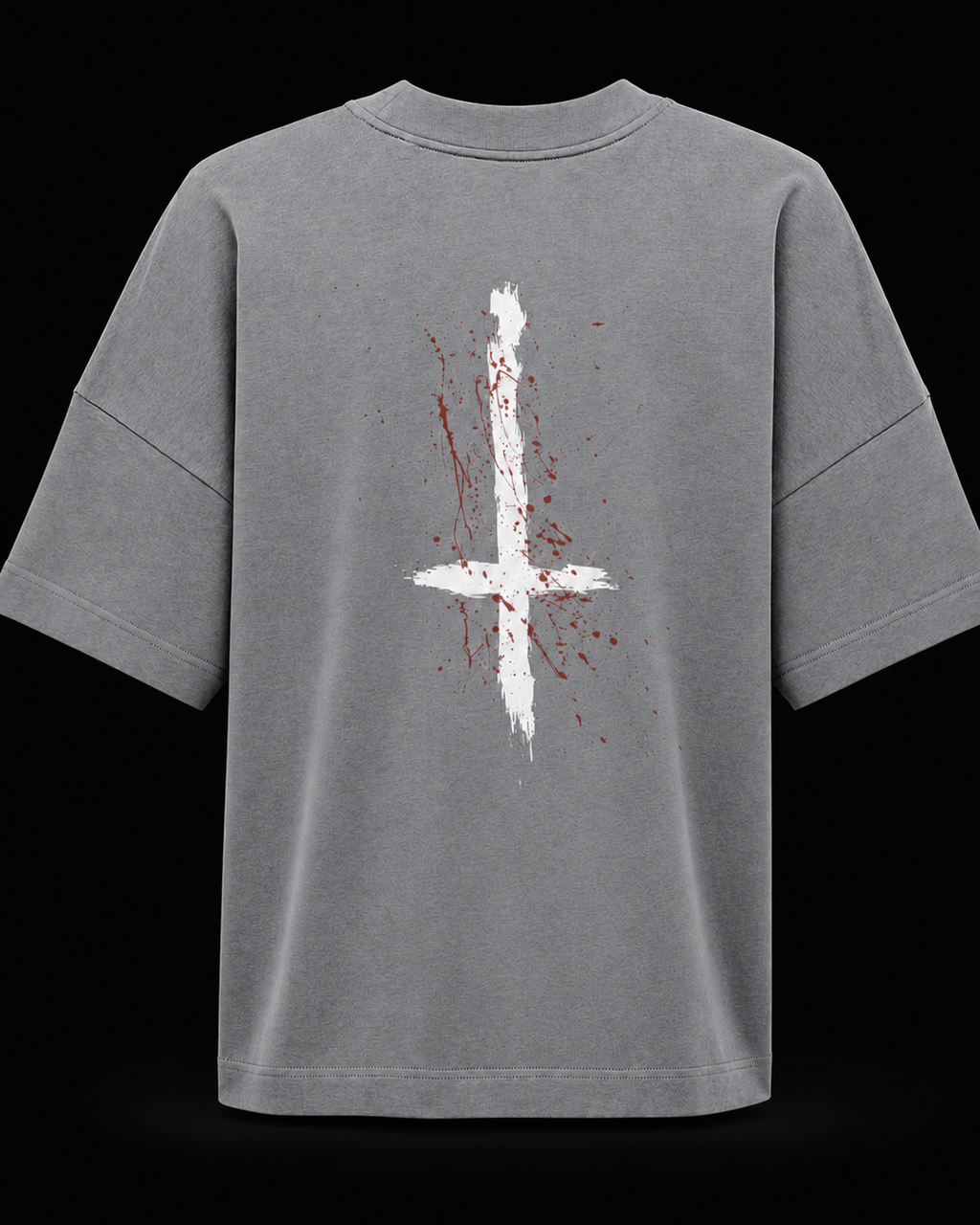 3V3RY1H8SU / Industrial Grey Oversized Graphic T-Shirt