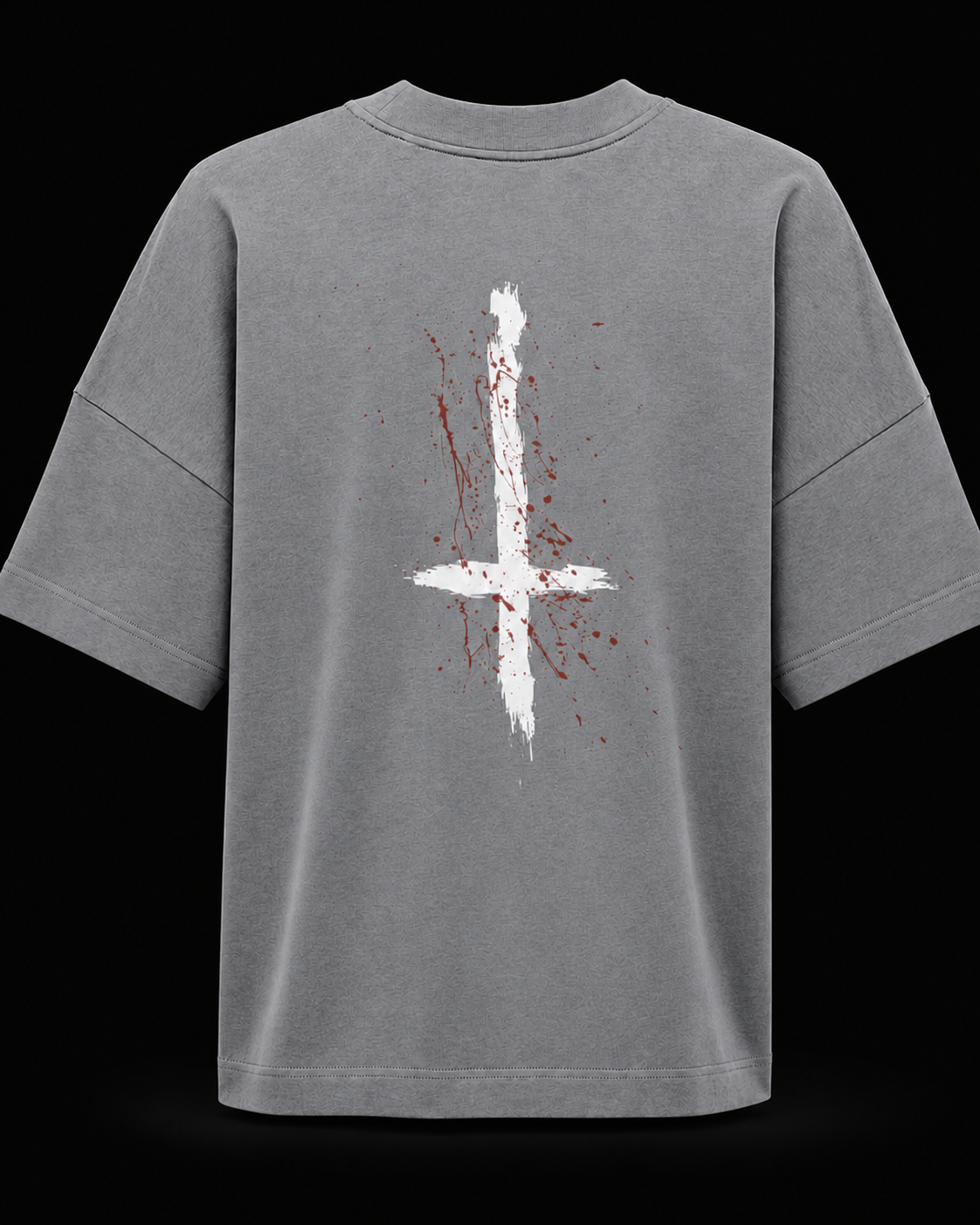 3V3RY1H8SU / Industrial Grey Oversized Graphic T-Shirt