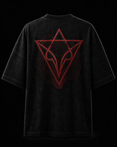MALICE / Black Oversized Graphic T-Shirt