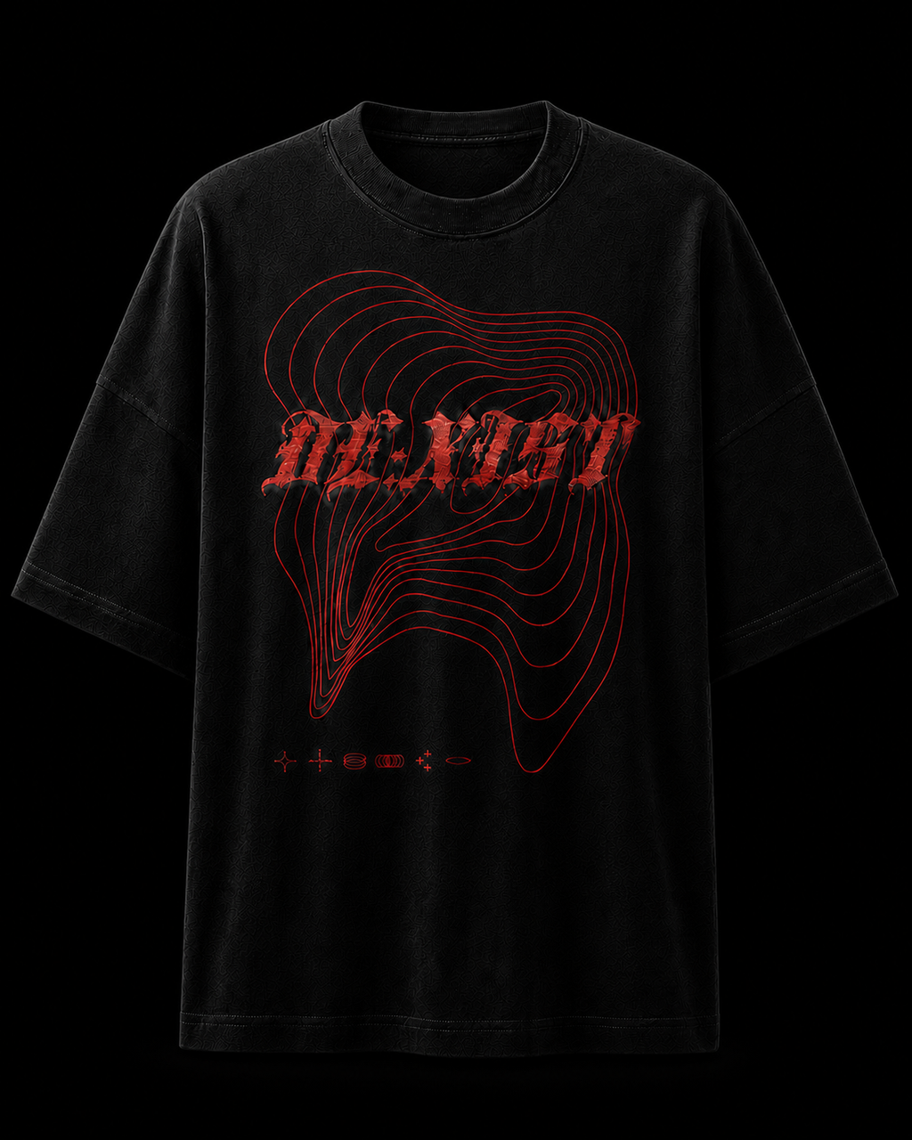 MALICE / Black Oversized Graphic T-Shirt