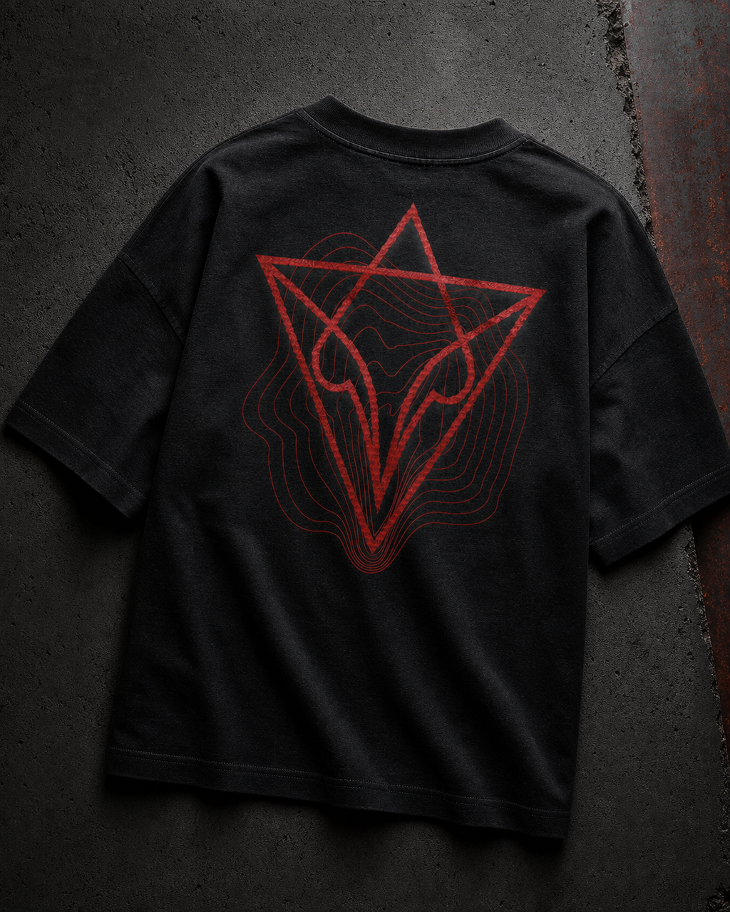 MALICE / Black Oversized Graphic T-Shirt