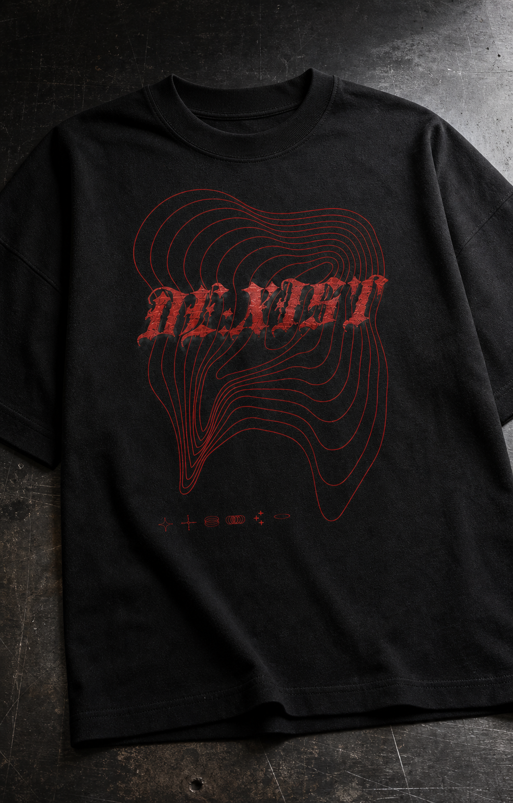 MALICE / Black Oversized Graphic T-Shirt